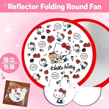 Bandai Faltbarer Ventilator, Cartoon-Muster, Mini-Reflektor-Rundventilator, Tragbares Kinderspielzeug - Bild 4