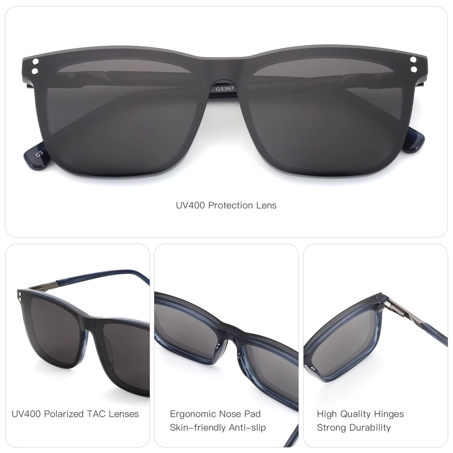 BLUEMOKY Korrektionsbrille, quadratisch, Acetat, Herren, Vollrand - Bild 3