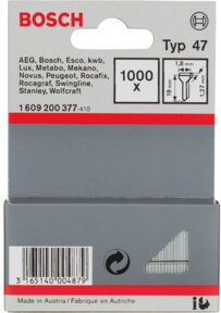 Bosch Tackernägel Typ 47 aus Stahl, Farbe: Silber, B: 1,8 mm, T: 1,27 mm, H: 19 mm - Bild 1