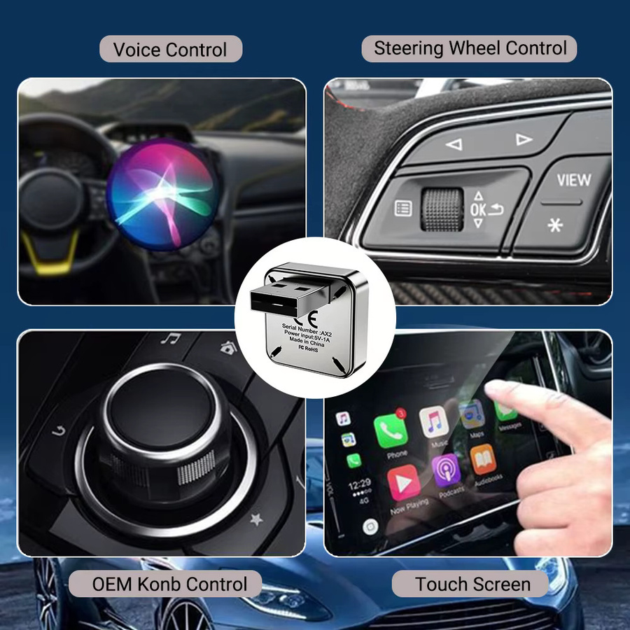 XUDA Fast-Connect 2-in-1 Kabelloser CarPlay und Android Auto Dongle in Schwarz für werkseitig verdrahtete Fahrzeuge wie Audi, Toyota, Ford, Nissan, Camry und Kia - Bild 5