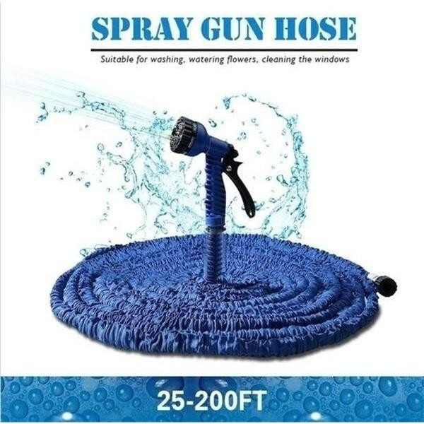 RC JUZI Erweiterbarer Gartenschlauch mit Hochdruck-Wasserpistole in Blau - Bild 2