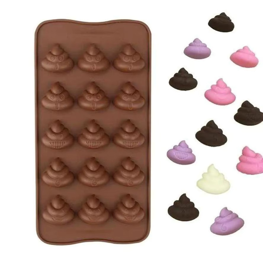 Silikonbackform in Kot-Form für Pralinen und Jello, braun - Bild 2