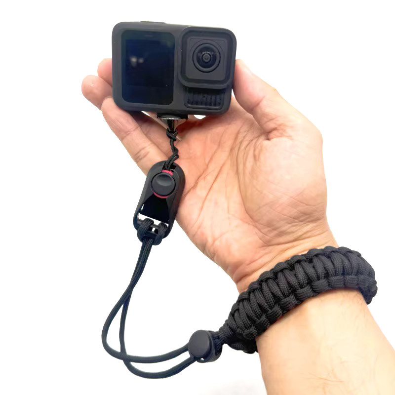 BMUUPY Geflochtenes Nylon-Handgelenkband in Schwarz als Anti-Verlust-Schlaufe für GoPro Hero 13 12 11 10, Insta360 X5 X4 und DJI OSMO Pocket 4 3 Action 5 4 - Bild 3