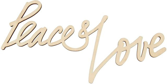 Magnetischer Holzschriftzug Rico Design Peace & Love B: 28 cm, H: 14 cm - Bild 1