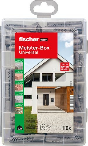Fischer Meister-Box UX/UX-R Dübel-Sortimentsbox aus Kunststoff mit 110 Teilen in Grau und Transparent - Bild 2