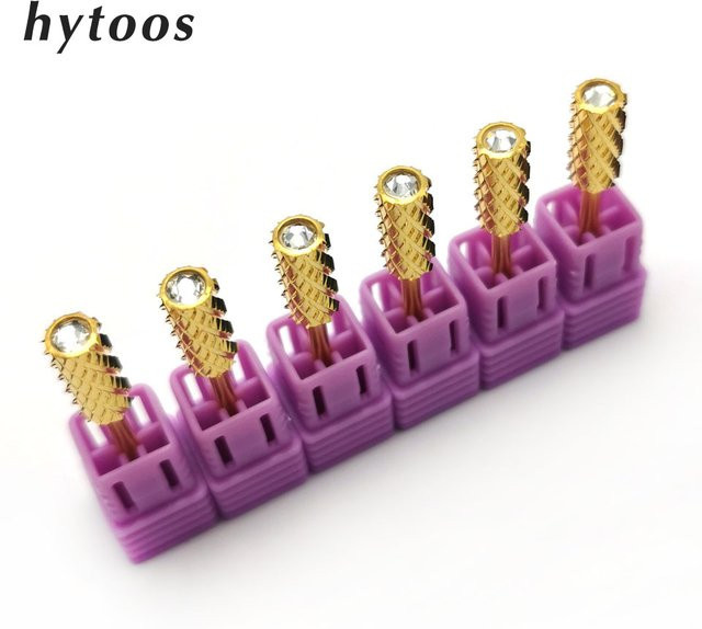 HYTOOS 4XC Kristall Barrel Bits, Gold, Hartmetall Nagel Bohrer - Bild 1
