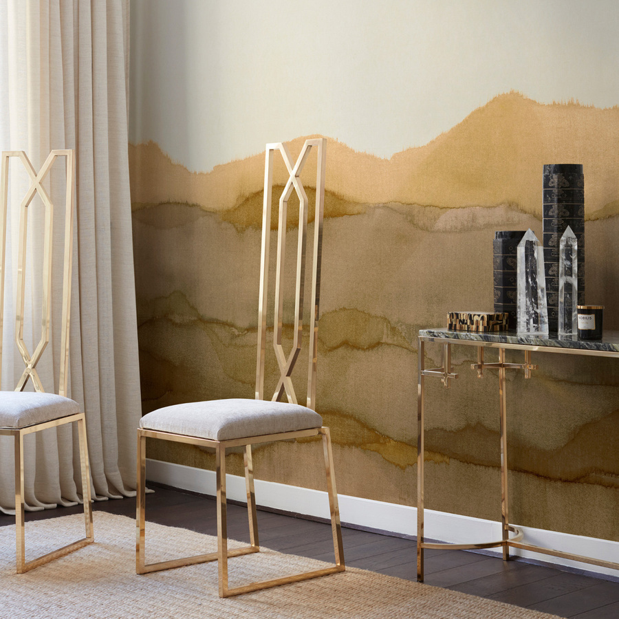 Nobilis Mural Acqua Alta Wandtattoo in Gelb und Beige mit abstraktem Art Deco Design - Bild 1