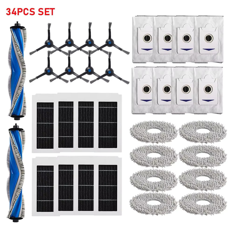 Ecovacs Ersatzteil-Set für Roboterstaubsauger mit Mopp-Tuch, Filter, Staubbeutel und Seitenbürsten passend für X5 OMNI, X5 PRO OMNI und X5 Max - Bild 4