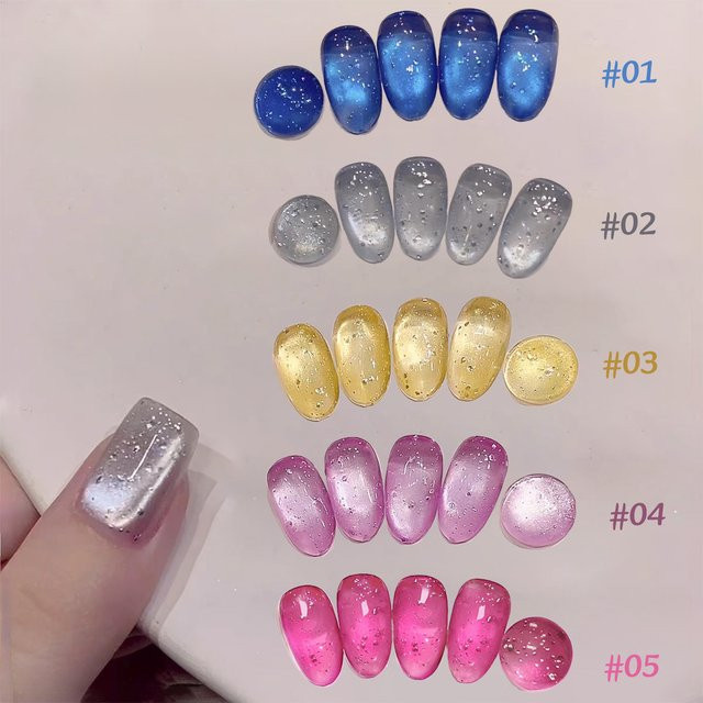 SHAKA Spring Nails Gel-Nagellack, Eis-Transparent, Schimmernd - Bild 1