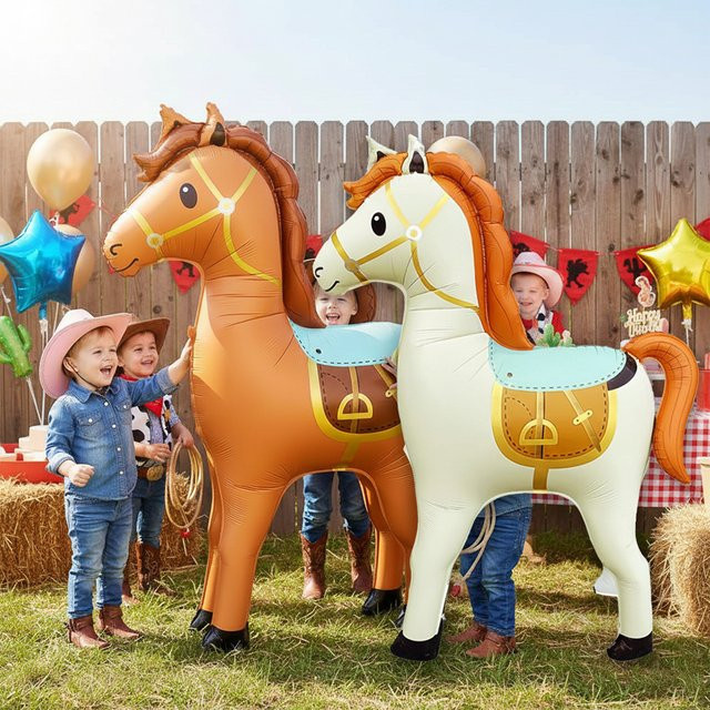 EsenTroye Stehender Pferde-Ballon in Braun für Western- und Rodeo-Dekorationen - Bild 1