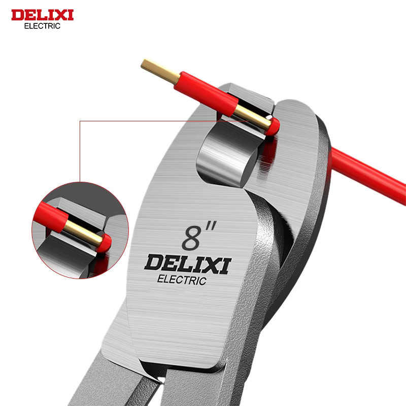 DELIXI ELECTRIC Kabelschneider und Abisolierzange aus Chrom-Vanadium-Stahl in Rot - Bild 2