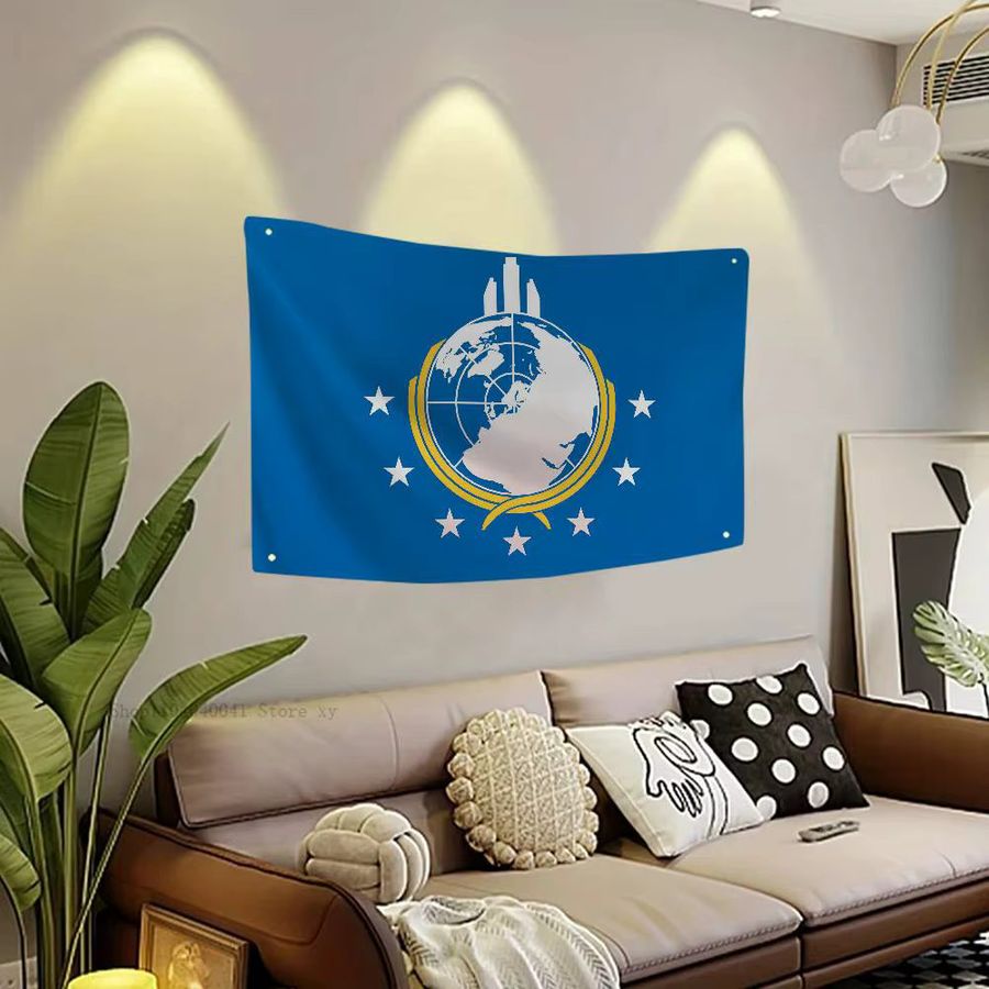 Super Earth Flag Banner aus blauem Polyester mit Vierlöchern für Outdoor und Raumdekoration, B/H: 90 x 60 cm - Bild 5