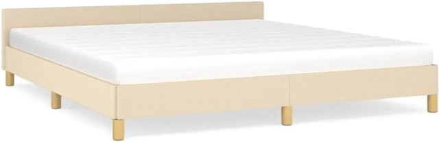 vidaXL Bettgestell mit Kopfteil in Beige aus Stoff, B/T/H: 180 x 203 x 183 cm - Bild 1