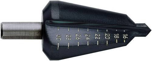 HSSE Blechschälbohrer Typ HSSE Größe 3 in Schwarz, Bohrbereich 16 - 30,5 mm, Gesamtlänge: 76 mm, Schaftlänge: 22 mm, Schaft-Ø: 9 mm - Bild 1