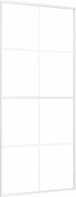 vidaXL Schiebetür aus ESG-Glas und Aluminium in Weiß, B/H: 90 x 205 cm - Bild 1