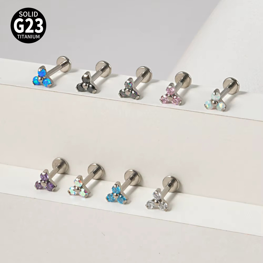 Ohrringe Rafflesia, Titan, Opal, Zirkonia, Silber, Damen - Bild 2