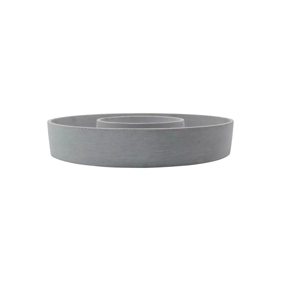 House Doctor Kerzenständer The Ring grau aus Polystone Höhe: 35 cm - Bild 1