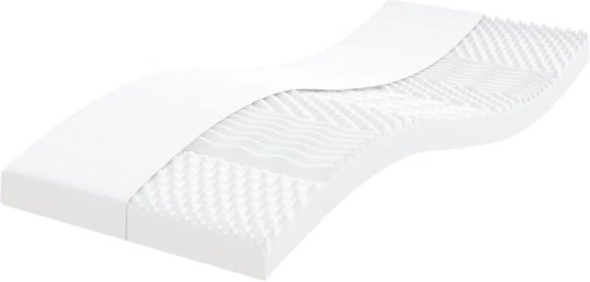 Vidaxl Schaumstoffmatratze in Weiß mit 7 Zonen und Härtegrad 2, B/T/H: 90 x 190 cm - Bild 1