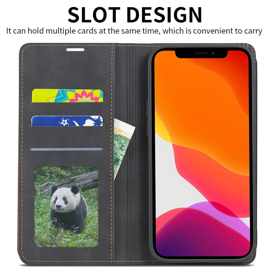 Leder Flip Hülle für Xiaomi Redmi Note 8 9T 10S 11S 12 13 14 Pro Magnetische Brieftasche Stoßfeste Abdeckung in Rot und Schwarz - Bild 3
