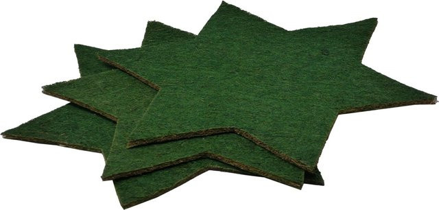 Proflora Mulchscheiben Sterne in Grün, 3er Set, Durchmesser: 37 cm, aus Kokosfasern und Naturkautschuk zur Unkrautunterdrückung für Garten und Balkon - Bild 1
