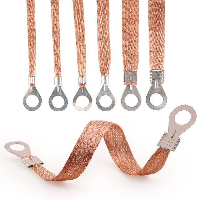 Flexibles Brücken-Erdungskabel aus kupferkaschiertem Aluminium mit 8mm Loch, 2,5 mm² - Bild 1