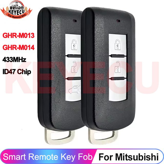 Keyless Go GHR-M013 Auto-Fernbedienungsschlüssel für Mitsubishi Xpander und Eclipse Cross 2017–2022 mit ID47 Chip und 433 MHz in Schwarz - Bild 1