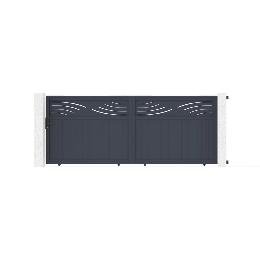 Casanoov Elektrisches Schiebetor Halti aus Aluminium in Grau inklusive Schiebetorantrieb Ranger C300, B: 400 cm, H: 160 cm - Bild 2