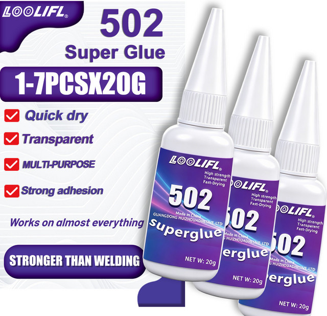 LOOLIFL Superkleber Cyanacrylat in Transparent für Kunststoff, Metall und Glas - Bild 1