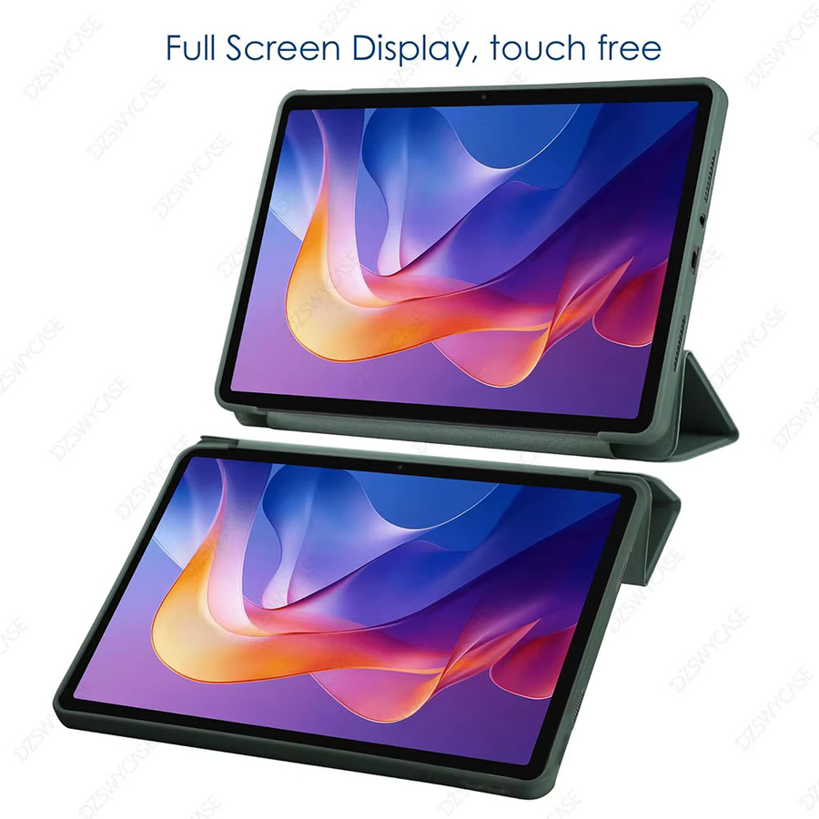 Silikonhülle für Xiaomi Redmi Pad 2 11 Zoll 2025, ultradünne dreifach faltbare Standhülle aus PU-Leder mit automatischem Schlaf- und Wachmodus in Schwarz oder Grün - Bild 4