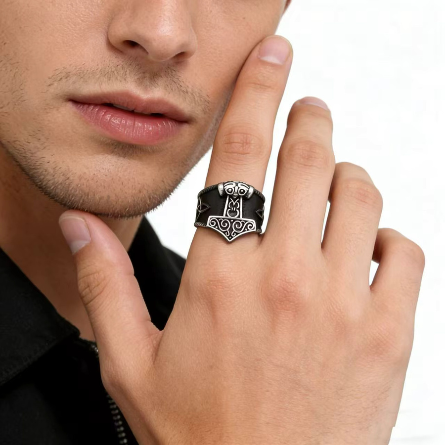HNSP Ring Edelstahl, Viking Mjolnir, Herren - Bild 4