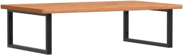 vidaXL Waschbeckenregal zur Wandmontage aus Stahl und Massivholz Buche in Schwarz und Braun