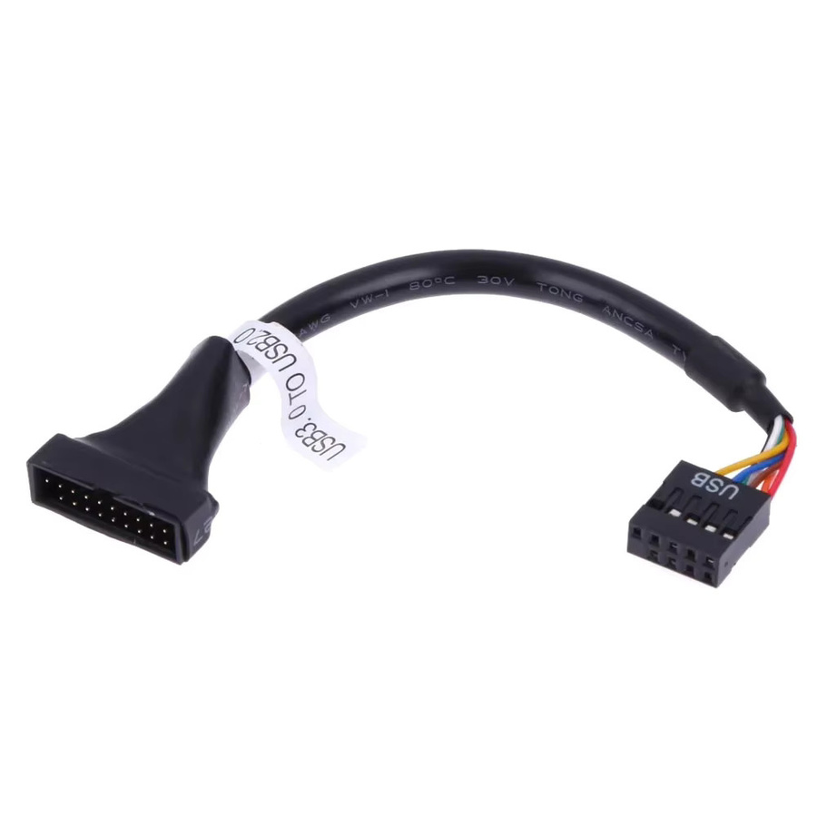 BSN USB 3.0 auf USB 2.0 Konverter Adapter Set, 20-poliger Stecker auf 9-polige Motherboard-Buchse, Schwarz - Bild 3