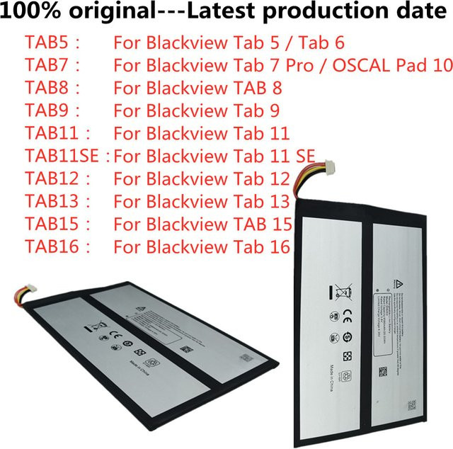 Original Ersatzakku für Blackview Tab 5 6 7 Pro 8 9 11 SE 12 13 15 16 und OSCAL Pad 10 Tablets - Bild 1