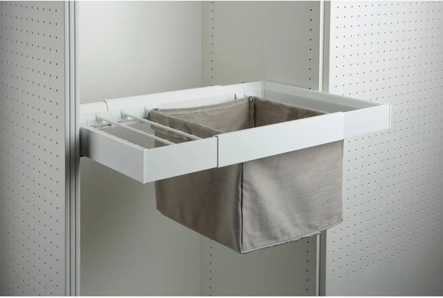 Servetto Wäschekorb Papillon für den Schrank aus Stoff und Kunststoff in Grau B: 34 cm, T: 34 cm - Bild 1