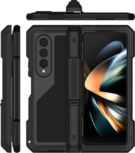 Cyberland Stoßfeste Aluminium Schutzhülle für Samsung Galaxy Z Fold 4 und Z Fold 5 in Schwarz - Bild 1