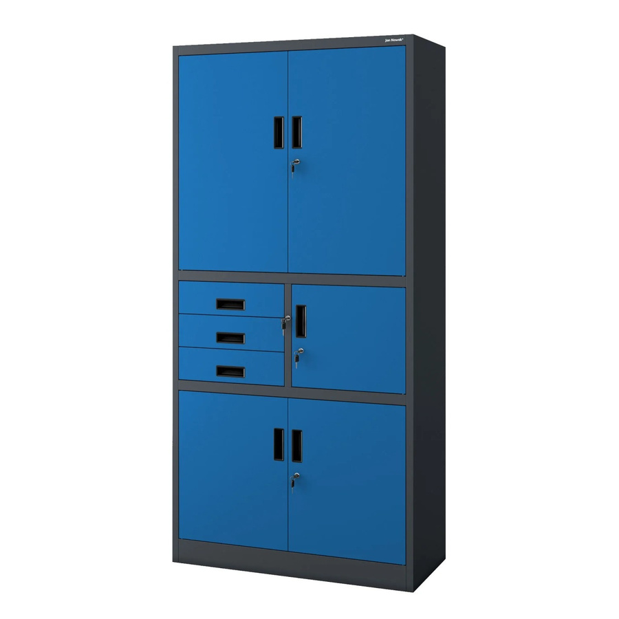 JAN NOWAK Aktenschrank FILIP II mit Schubladen und Tresor in Anthrazit-Blau, B/T/H: 90 x 40 x 185 cm - Bild 2