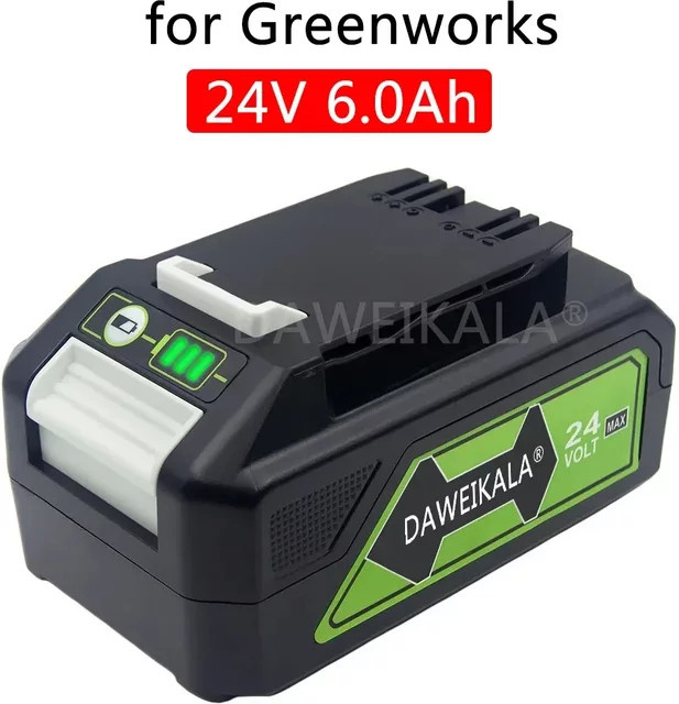 Greenworks Ersatzakku 24 V 6,0 Ah Lithium-Ionen Akku in Schwarz für Greenworks 24 V Werkzeuge - Bild 1