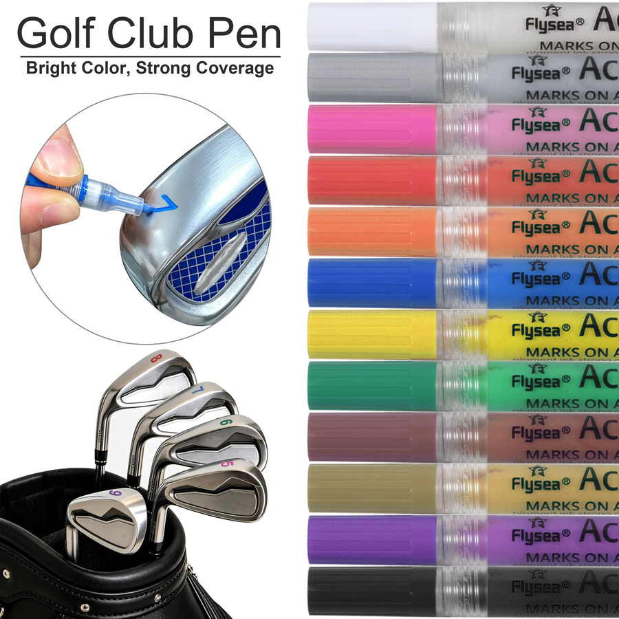 Golf Club Acryl-Marker Set mit Farbwechselfunktion, 0,7 mm feine Spitze, wasserfest und sonnenfest, mehrfarbiges Set inklusive Schwarz - Bild 5