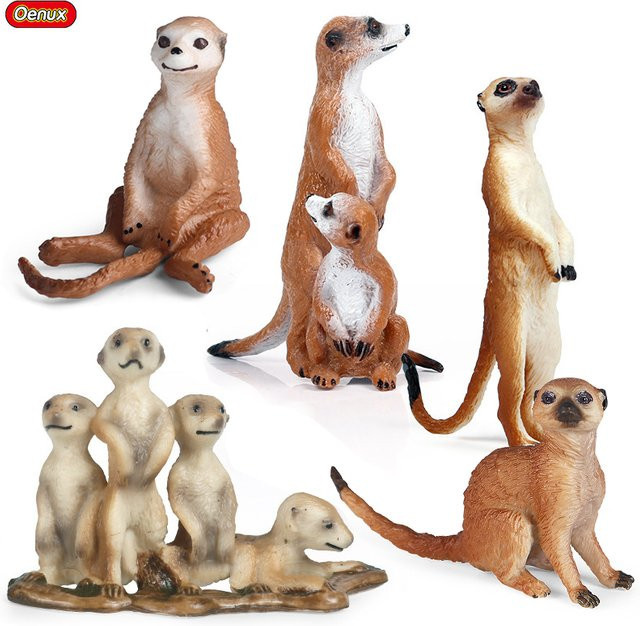 Oenux Simulation Wilde Tierfiguren, Wüsten-Meerkatze Otter Nutria, Actionfiguren - Bild 1