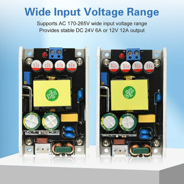 diymore Kompaktes GaN-Netzteil-Board Hochleistungs-Schaltnetzteil AC 95-265V zu DC 24V 4A oder 12V 8A 100W/150W - Bild 1
