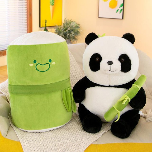Panda Plüschtier Bambusrohr, Plüsch / Textil, 35 centimeters - Bild 1