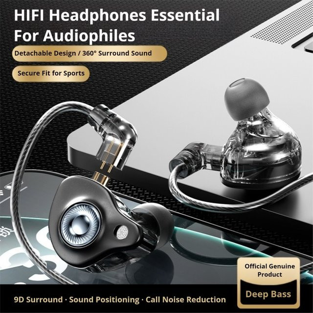 EARDECO In-Ear Kopfhörer mit 3,5mm Jack und USB-C, Weiß, mit 9D Surround Deep Bass Stereo und ENC Noise Reduction, abnehmbare Kabel - Bild 1