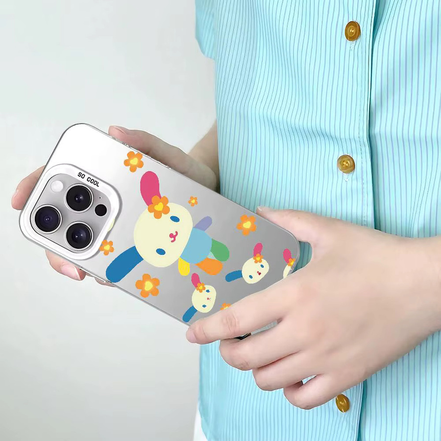 U-Usahana Kawaii Handyhülle für iPhone 17 16 15 14 13 12 11 Pro Max X XS XR in Silber mit stoßfestem IMD-Design - Bild 6