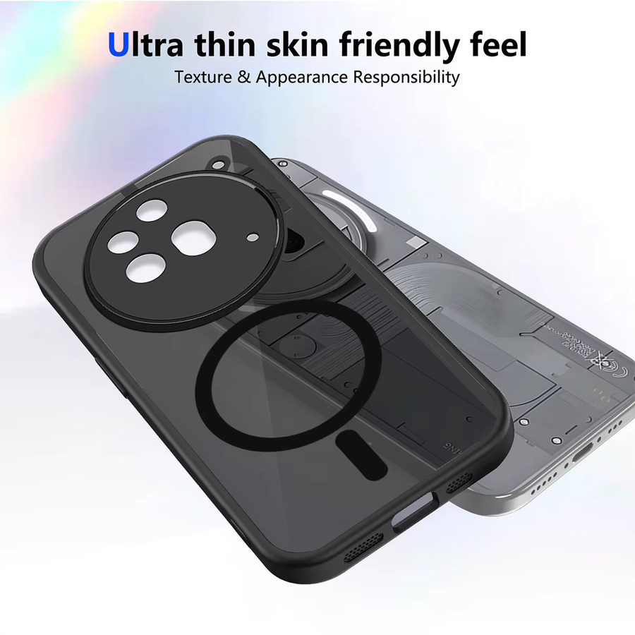 Magsafe Schutzhülle für Nothing Phone 3 und 3A Pro, mattes Acryl, All-Wrap Design, Schwarz - Bild 5
