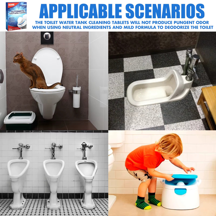 eelhoe Toilettenreiniger Brausetabletten zur Entfernung von Urinflecken und Gerüchen in Blau - Bild 4