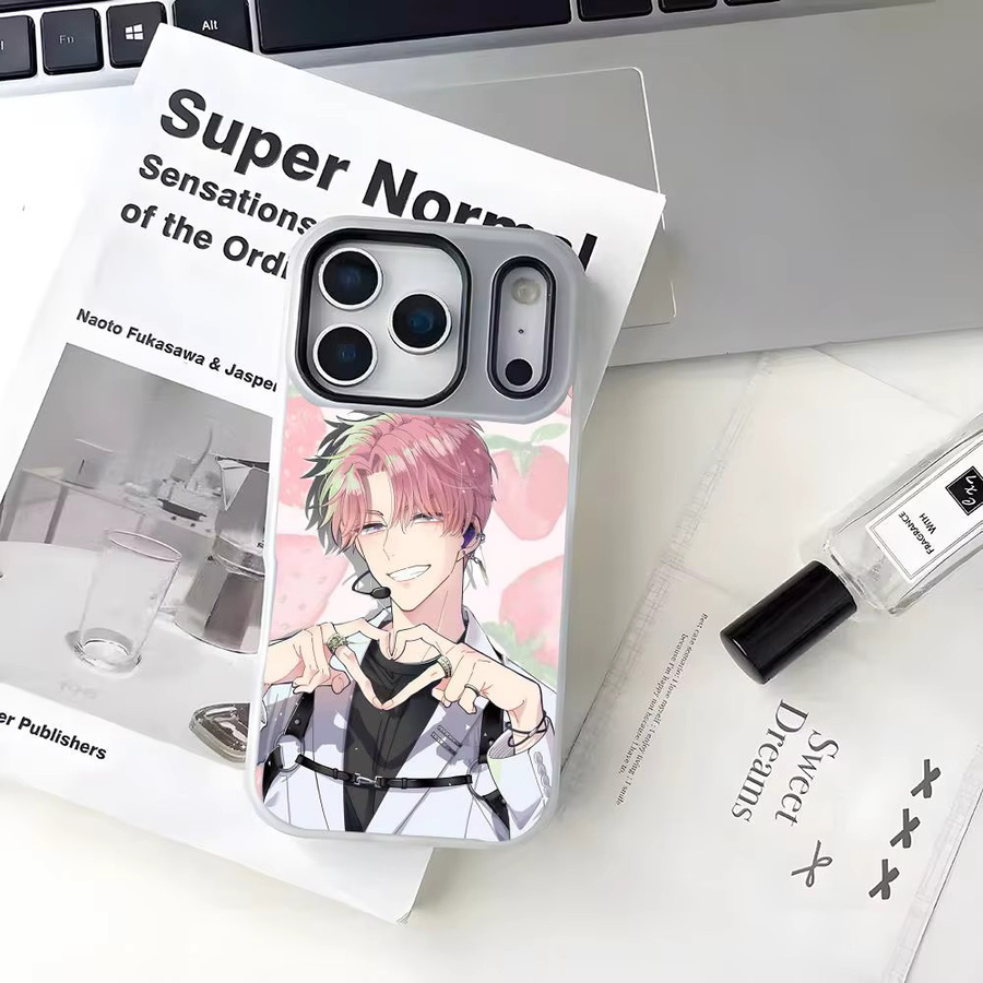 Anime Tamon-kun Ima Dotchi Handyhülle 2-in-1 mit abnehmbarem Kartenhalter für iPhone 12 bis iPhone 17, Transparent, Mehrfarbig, Weiches TPU - Bild 2