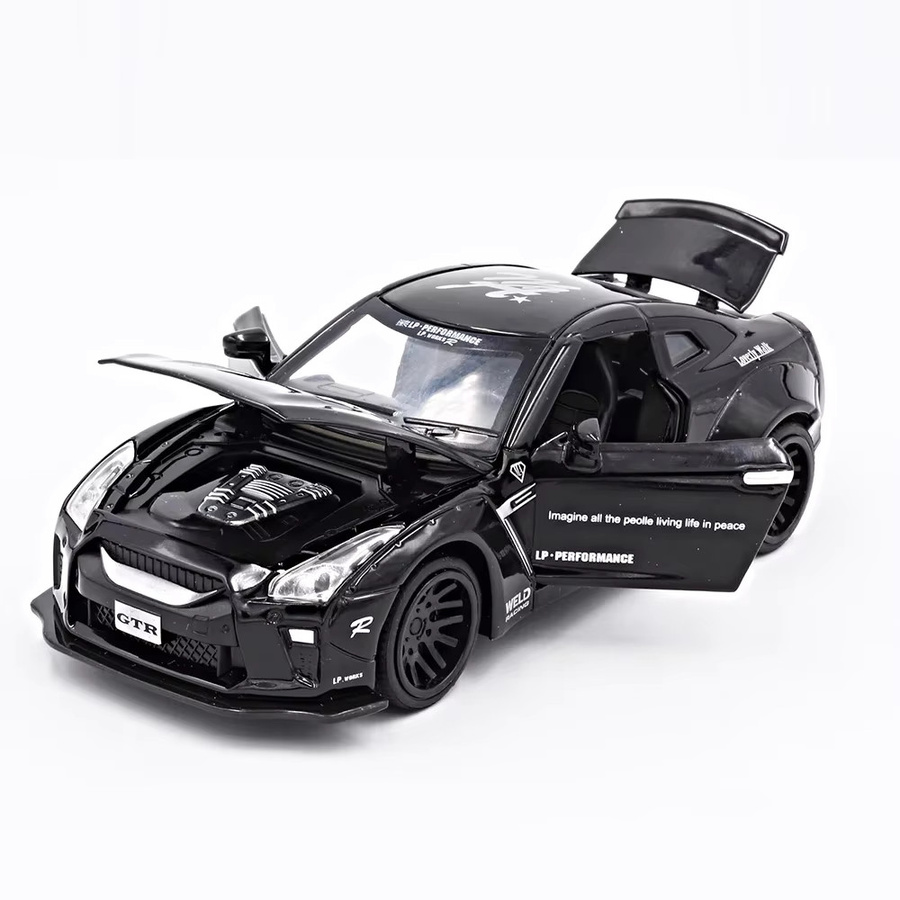 MAKEDA GTR GTR34 Miniatur-Sportwagen-Modell, Maßstab 1:32, Licht und Sound, Gelb - Bild 6