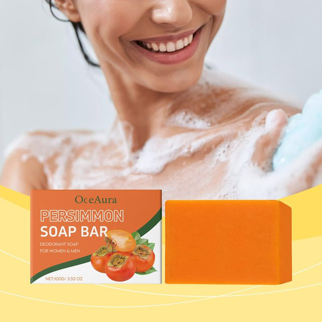 OceAura Kaki-Seife, Peeling-Dusch- und Gesichtsseife, 100 g - Bild 1