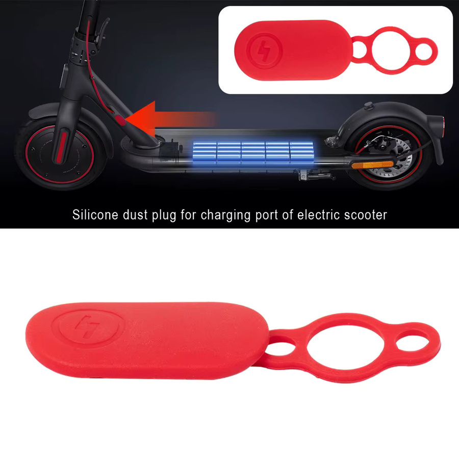Wasserdichte Gummiabdeckung für Xiaomi Mi Elektrische Roller Ladeport in Rot - Bild 2