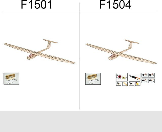 Dancing Wings Hobby F1501 Balsa RC Flugzeug Segelflugzeug, DIY KIT - Bild 1
